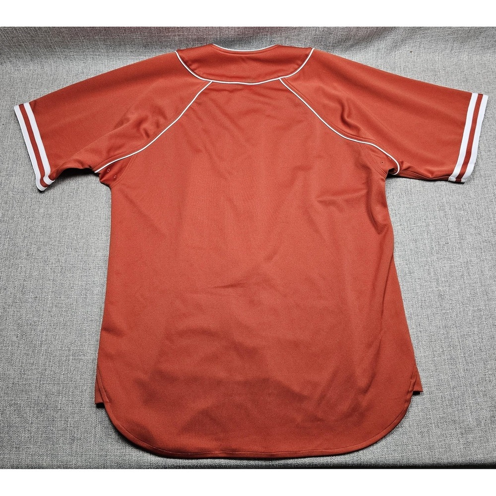 Mitchell & Ness Baseball Jersey Mens XL Red Gameday Button Front Raglan Piped - Picture 2 of 12